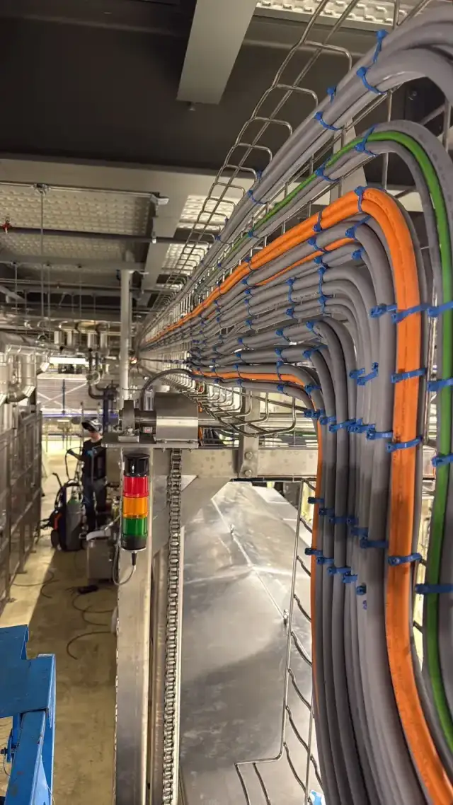 Professional cable routing in industrial facility